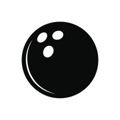 Simple black bowling ball with three finger holes