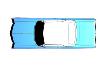 car isolated on transparent background, 3d illustration, cg render