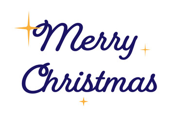 Merry Christmas hand-lettered script typography with sparkles and star accents. Perfect for Christmas cards, holiday decorations, winter invitations, social media posts, seasonal projects. High-res