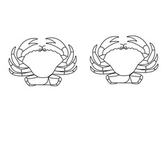 Crab icon  continuous one line drawing  outline vector illustration 