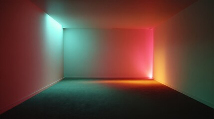 Modern minimalist room with colorful ambient lighting for creative interior design inspiration,Black History Month