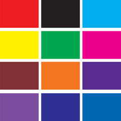 Naklejka premium Concept of 10 colors including red, black, blue, yellow, green, purple 