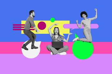 Collage of diverse people blogging chatting speech bubbles representing communication digital...