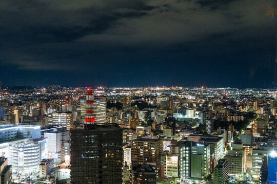 仙台の高層ビルから見た街内の風景