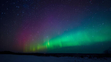 Aurora Borealis Captivating Nightscape with Vibrant Colors and Starry Sky