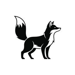 A fox logo icon silhouette vector art illustration