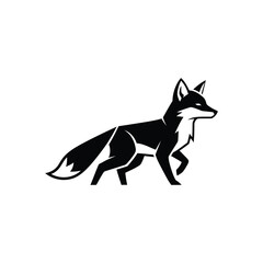 A fox logo silhouette icon vector art illustration