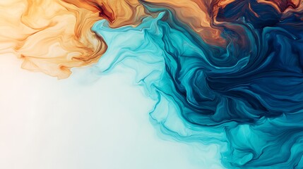 A vibrant abstract swirl of blue and orange hues blending seamlessly, creating a dynamic and fluid visual experience.