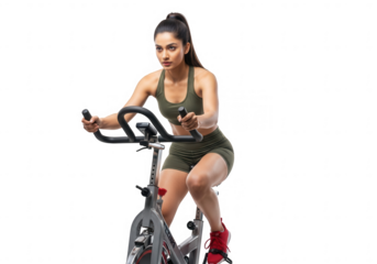 Fitness gym workout exercise woman cycling bike