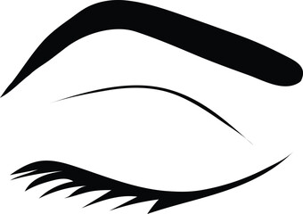 Elegant Closed Eye with Stylized Eyelashes