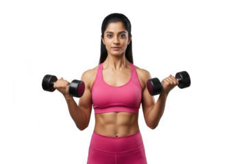 Fitness gym workout exercise woman lifting dumbbell