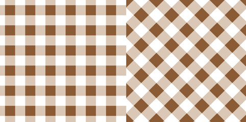 Gingham checkered plaid pattern in brown.