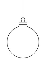 Outline Christmas ornament illustration. Simple minimalist holiday bauble design perfect for winter cards, gift tags, coloring pages, invitations, crafts, and festive digital projects. Transparent PNG
