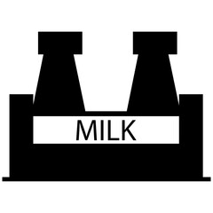 bottles of milk vector glyph icon illustration