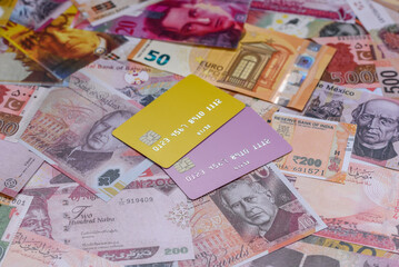 A credit card for contactless cashless payments via a terminal or online. A credit card