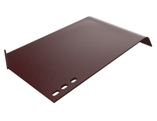 High-Resolution, Realistic Crimson Leather Material Swatch PNG Isolated Curving Segment with Rough Textured Surface, Three Punch Hole Perforation Detail, Perfect Product Background or Mockup Asset.