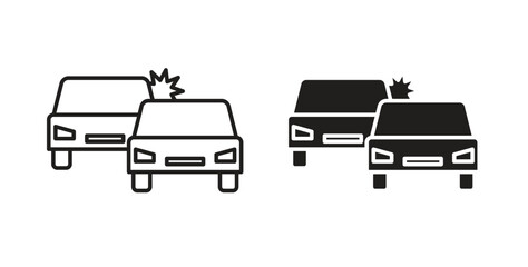 Accident icon simple vectors in black, suitable for projects