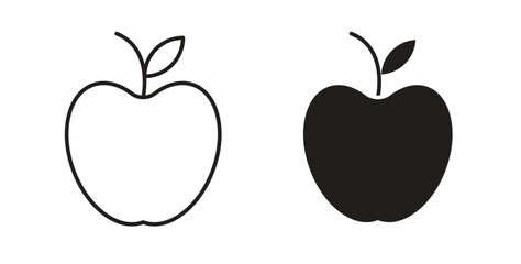 Apple icon simple vectors in black, suitable for projects