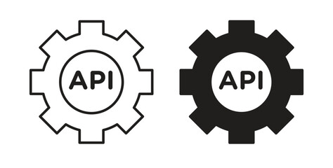 API icon simple vectors in black, suitable for projects