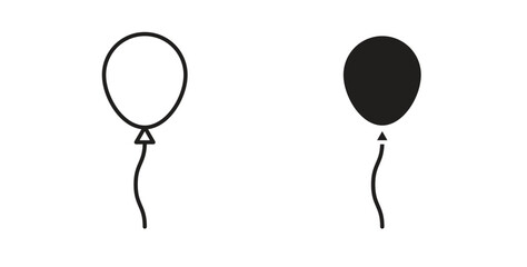 Balloon icon simple vectors in black, suitable for projects