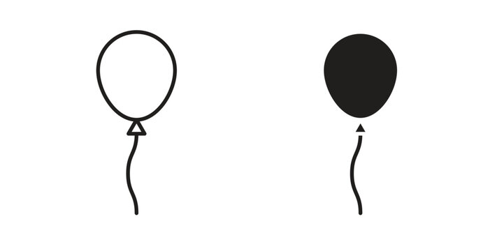 Balloon icon simple vectors in black, suitable for projects