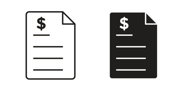 Bank statement icon simple vectors in black, suitable for projects