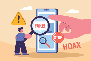 Investigating digital deception uncovering fake news and hoaxes through magnification on mobile devices concept
