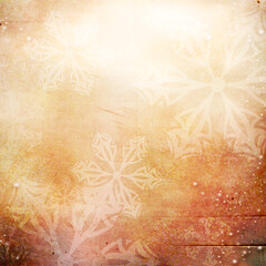 Warm golden Christmas background with soft snowflakes and vintage texture, perfect for holiday cards, festive invitations, and elegant seasonal designs.
