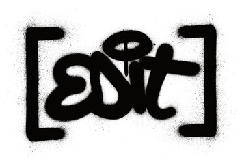 graffiti edit word sprayed in black over white