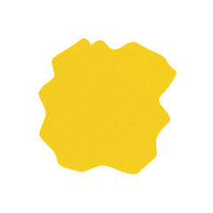 A yellow paint blotch, a bold and organic shape for creating modern backgrounds, social media posts, and artistic branding.Transparent Background, Cutout