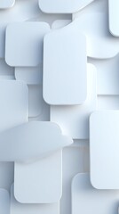 Geometric Harmony in Blue and White: A stunning interplay of rounded squares in varying shades of blue and white creates a sense of depth and dimension, a minimalist yet captivating design.