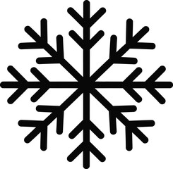 Simple snowflake graphic icon for winter season and cold weather concepts in vector format