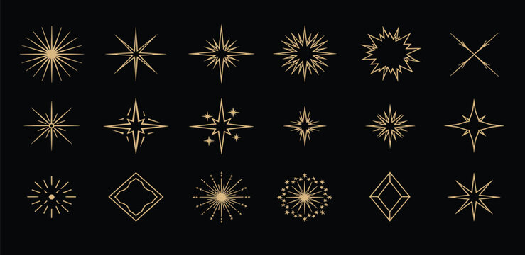 Celestial Sparkles A Collection of Dazzling Starburst Designs for Creative Projects