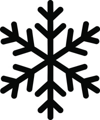 Stylized snowflake icon representing winter, cold, frost, and a gentle snowfall pattern