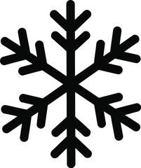 Geometric snowflake icon with six arms vector illustration, simple and modern design