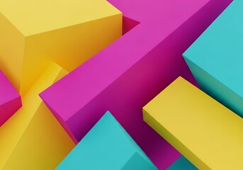 Colorful abstract background with geometric shapes in yellow, pink, and turquoise, creating a vibrant and modern design for various applications