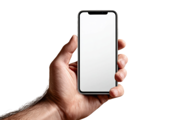 Hand holding a smartphone with blank screen (7)