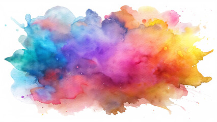 Colorful watercolor cloud isolated on transparent background for abstract decoration
