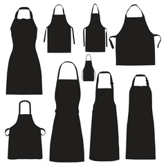 Cooking Apron Silhouette Icons, And Graphics Design Illustration