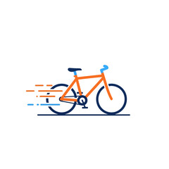 Fototapeta premium Fast bicycle icon graphic illustration speed delivery ride dynamic movement