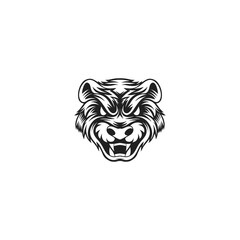 black and white angry marmot illustration mascot logo