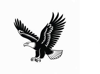 USA bald eagle vector illustration with patriotic shield
