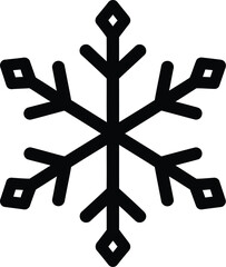 Obraz premium Simple linear snowflake icon, stylized symbol for winter weather, cold, and ice