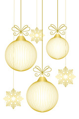 golden christmas balls vector eps