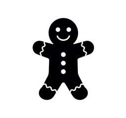 Gingerbread man vector illustration icon isolated on white background. gingerbread cookie flat vector icon for food apps and websites.