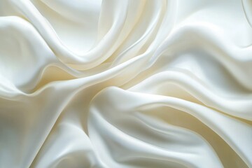 Fototapeta premium White silk fabric texture background with smooth and flowing appearance for design projects