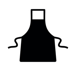 Apron silhouette on white background. Apron icon flat vector illustration design.