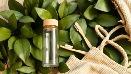 Sustainable lifestyle kit with bamboo toothbrushes