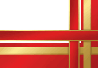 Elegant Decorative Ribbon Design in Red and Gold for Festive Occasions and Celebrations