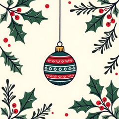 christmas ornament with holly